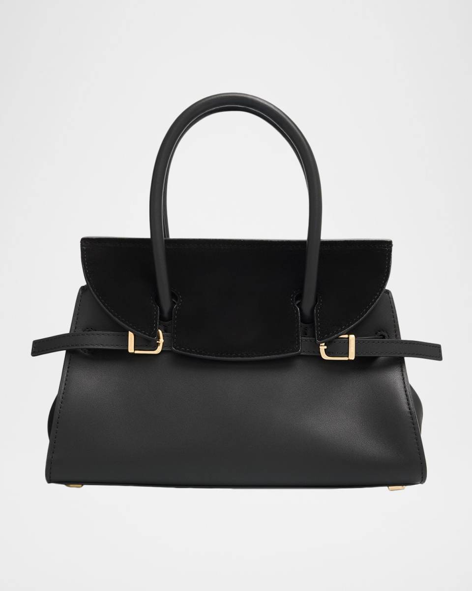 River Small Suede Flap Top-Handle Bag